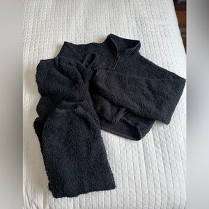 SKIMS Black Fleece Sweater and pants SET
